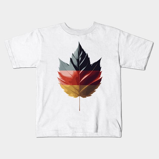 Germany Flag Leaf Kids T-Shirt by Graceful Designs